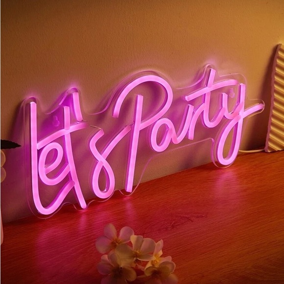 Let’s Party 1pc Slogan Shaped LED Neon Light - Picture 2 of 6